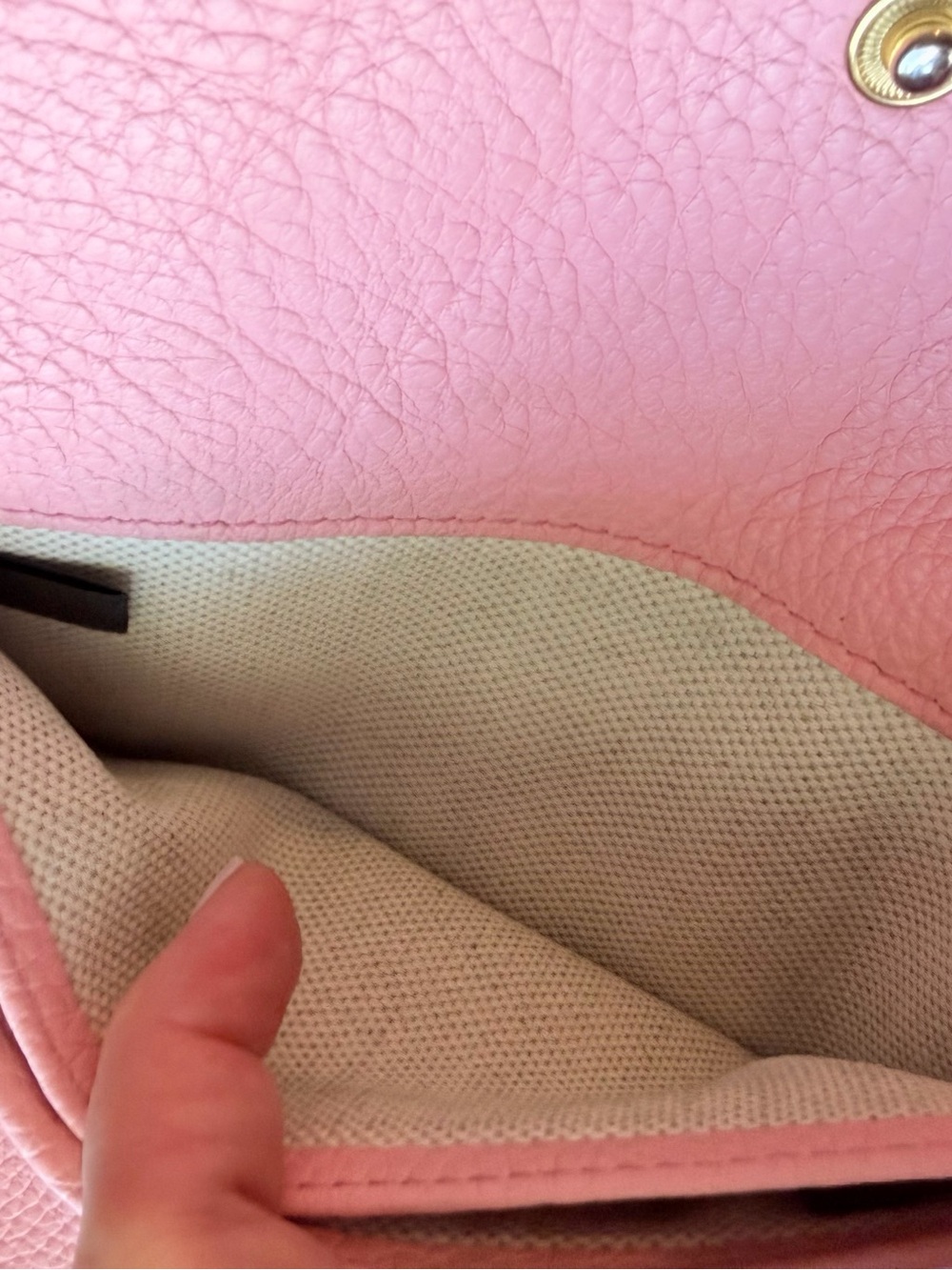 Dooney & Burke EUC Continental Clutch Wallet, Pink Pebbled Leather/British Tan - Picture 4 of 9